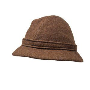 Kangol Design Tweed Wool Brown Fedora Walking Hat Cap 7 1/4 Vtg Retro England